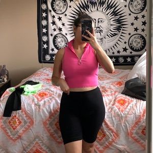 Neon pink “muscle” tee top